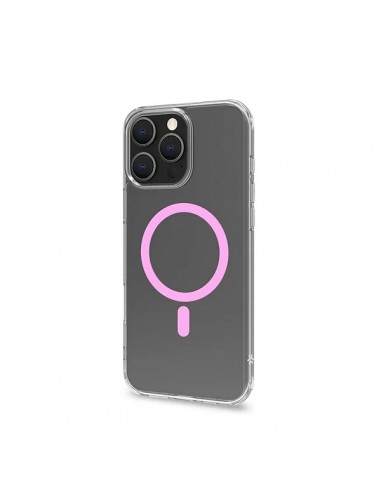 Celly GELSKINMAG Funda Transparente MagSafe Apple iPhone 16 Pro Max Rosa