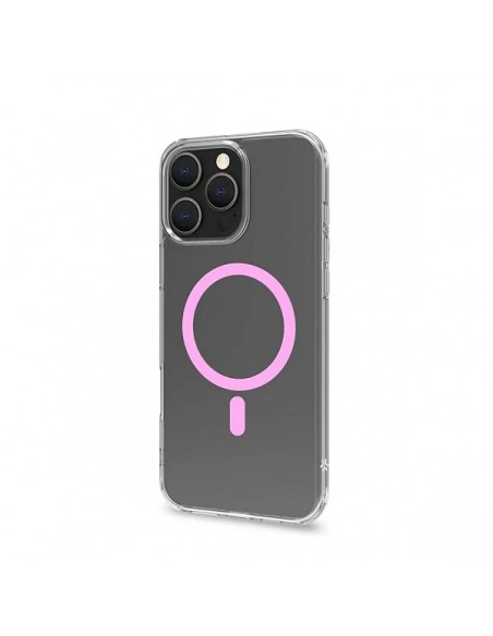 Celly GELSKINMAG Funda Transparente MagSafe Apple iPhone 16 Pro Max Rosa
