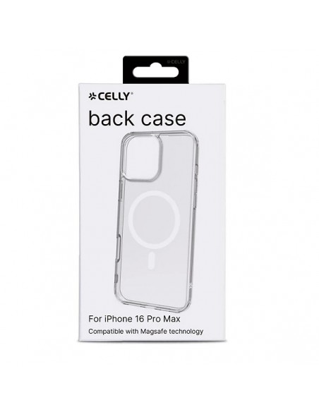 Celly GELSKINMAG Funda Transparente MagSafe Apple iPhone 16 Pro Max Blanca