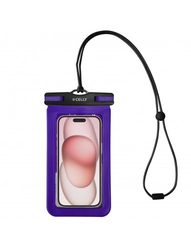 Celly SPLASHBAG25VL Funda Impermeable Smartphone hasta 7" Violeta