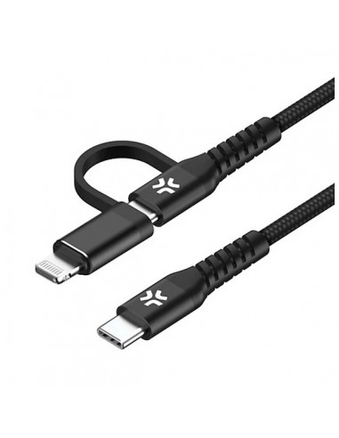 Celly USBC2IN1BK Cable USB-C a USB-C/Lightning 100W Negro 1m
