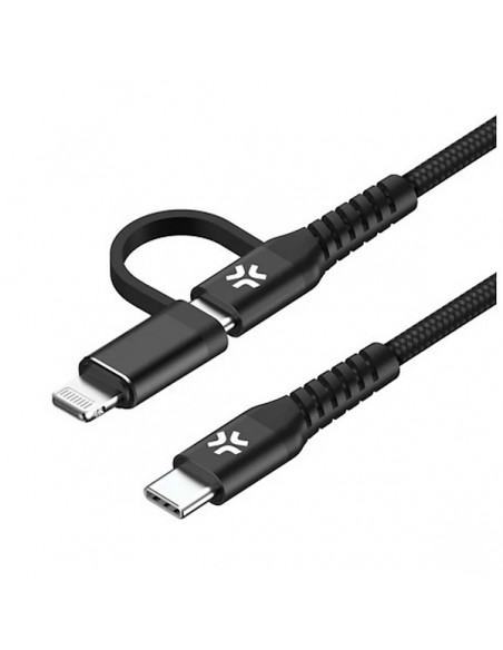 Celly USBC2IN1BK Cable USB-C a USB-C/Lightning 100W Negro 1m