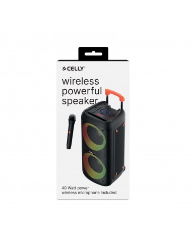 Celly PARTYSPEAKERWLM Altavoz Inalámbrico de 40W con Micrófono Inalámbrico