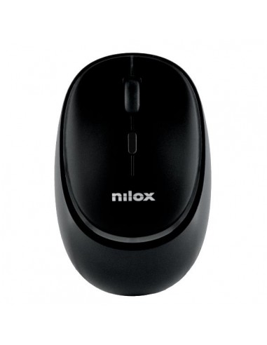 Nilox NXMDWS102 Ratón Dual Inalámbrico, Recargable Negro