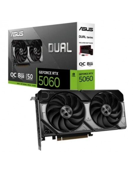 Asus Dual GeForce RTX 5060 OC Edition 8GB GDDR7 Reflex 2 RTX AI DLSS4 Tarjeta Gráfica