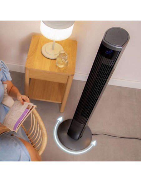 Cecotec EnergySilence 470 Max Skyline Ionic Ventilador de Torre con Ionizador de 47" y 45W, Mando a Distancia