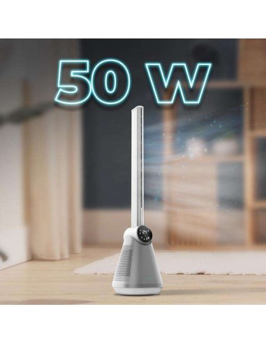 Cecotec EnergySilence 9890 Skyline Bladeless Ventilador de Torre sin Aspas de 39" y 50W, Mando a Distancia