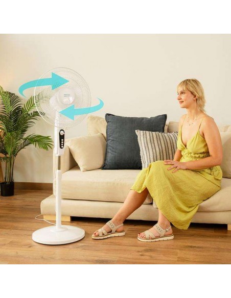Cecotec EnergySilence 515 MaxFlow White Ventilador de Pie 16" 45W con Temporizador Blanco