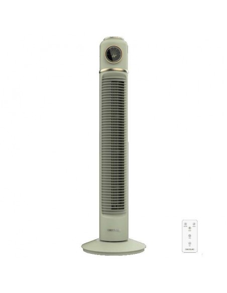 Cecotec EnergySilence 1090 Skyline Retro Smart Green Ventilador de Torre de 32" y 40W, Mando a Distancia