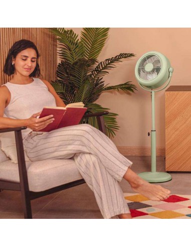 Cecotec EnergySilence 250 ClassicStyle Green Ventilador de Pie Retro de 10" y 25W