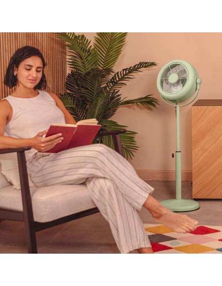 Cecotec EnergySilence 250 ClassicStyle Green Ventilador de Pie Retro de 10" y 25W