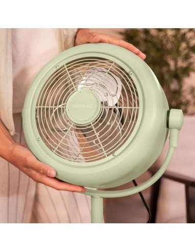 Cecotec EnergySilence 250 ClassicStyle Green Ventilador de Pie Retro de 10" y 25W