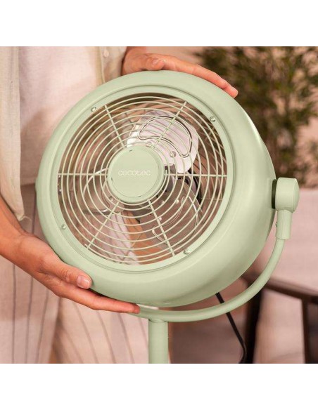 Cecotec EnergySilence 250 ClassicStyle Green Ventilador de Pie Retro de 10" y 25W