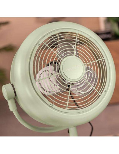 Cecotec EnergySilence 250 ClassicStyle Green Ventilador de Pie Retro de 10" y 25W