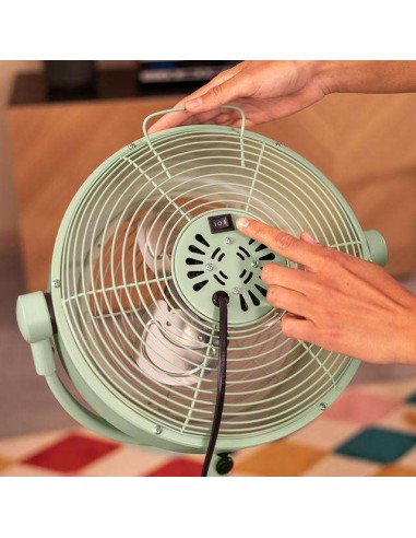 Cecotec EnergySilence 250 ClassicStyle Green Ventilador de Pie Retro de 10" y 25W