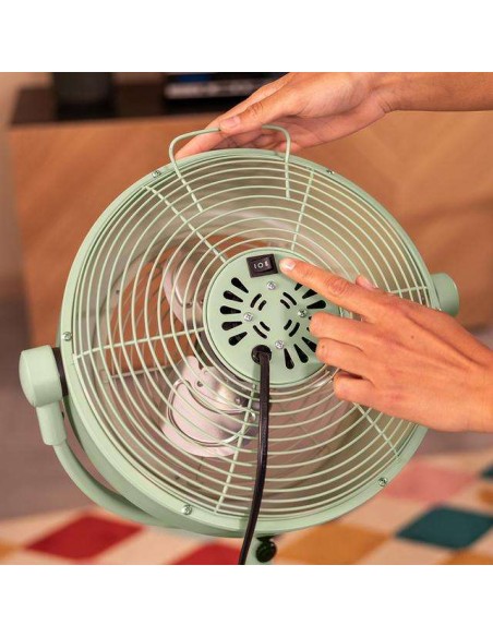 Cecotec EnergySilence 250 ClassicStyle Green Ventilador de Pie Retro de 10" y 25W
