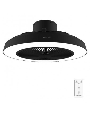 Cecotec EnergySilence LampAero 600 InsideBlack Ventilador de Techo de 20W y 20" con Luz LED, Mando a Distancia