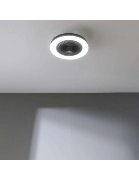 Cecotec EnergySilence LampAero 600 InsideBlack Ventilador de Techo de 20W y 20" con Luz LED, Mando a Distancia