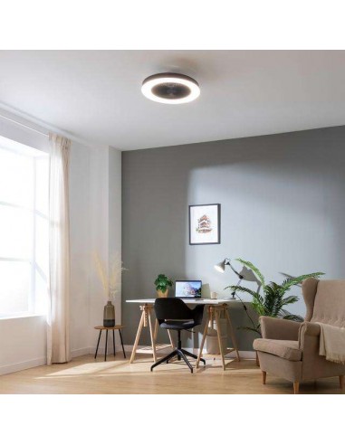 Cecotec EnergySilence LampAero 600 InsideBlack Ventilador de Techo de 20W y 20" con Luz LED, Mando a Distancia