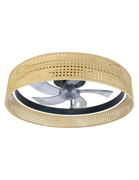 Cecotec EnergySilence LampAero 600 Beige Design Ventilador de Techo de 20W y 17" con Luz LED, Mando a Distancia