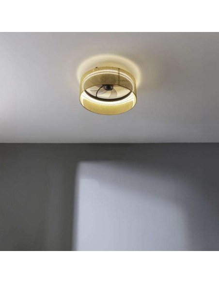 Cecotec EnergySilence LampAero 600 Beige Design Ventilador de Techo de 20W y 17" con Luz LED, Mando a Distancia
