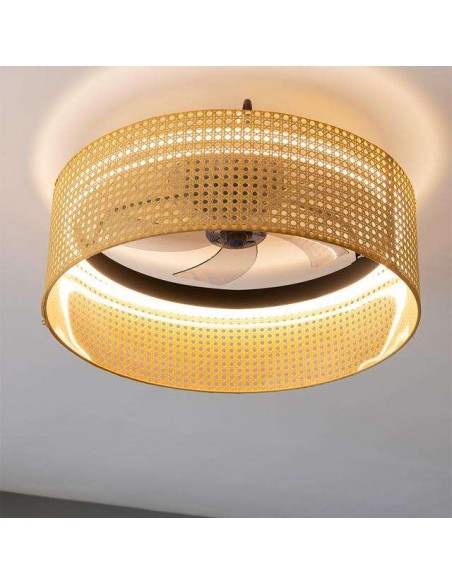 Cecotec EnergySilence LampAero 600 Beige Design Ventilador de Techo de 20W y 17" con Luz LED, Mando a Distancia