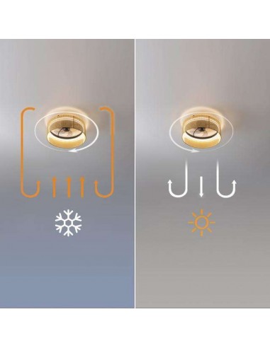 Cecotec EnergySilence LampAero 600 Beige Design Ventilador de Techo de 20W y 17" con Luz LED, Mando a Distancia