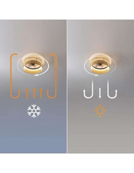Cecotec EnergySilence LampAero 600 Beige Design Ventilador de Techo de 20W y 17" con Luz LED, Mando a Distancia