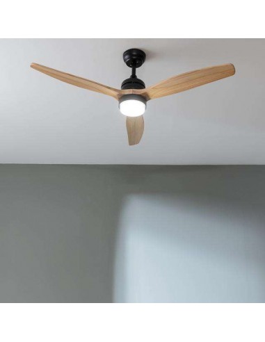 Cecotec EnergySilence Aero 5275 Black&LightWood Ventilador de Techo de 40W y 52" con Luz LED, Mando a Distancia