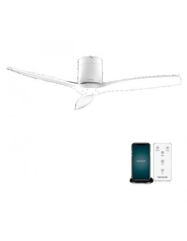 Cecotec EnergySilence Aero 5600 Aqua IronWhiteWood Ventilador de Techo de 40W y 42" con WiFi, Mando a Distancia