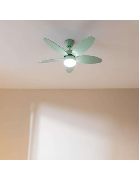 Cecotec EnergySilence Aero 4260 Full Mint Ventilador de Techo de 40W y 42" con Luz LED, Mando a Distancia