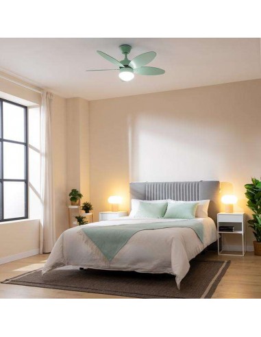 Cecotec EnergySilence Aero 4260 Full Mint Ventilador de Techo de 40W y 42" con Luz LED, Mando a Distancia