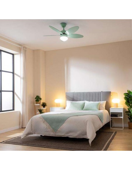 Cecotec EnergySilence Aero 4260 Full Mint Ventilador de Techo de 40W y 42" con Luz LED, Mando a Distancia