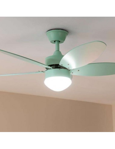 Cecotec EnergySilence Aero 4260 Full Mint Ventilador de Techo de 40W y 42" con Luz LED, Mando a Distancia