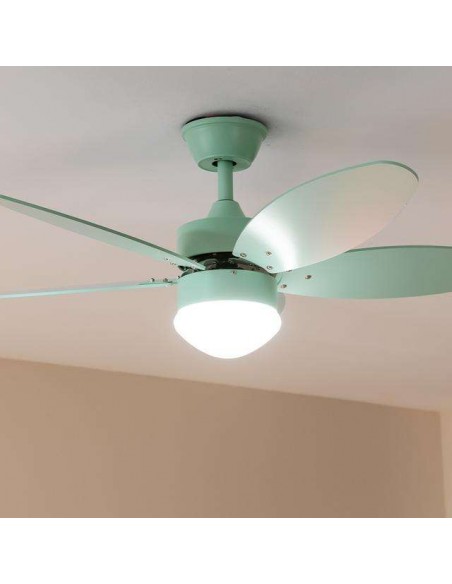 Cecotec EnergySilence Aero 4260 Full Mint Ventilador de Techo de 40W y 42" con Luz LED, Mando a Distancia