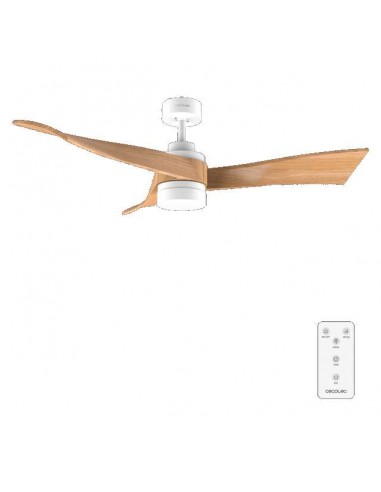 Cecotec EnergySilence Aero 5280 LightWood Ventilador de Techo de 40W y 52" con Luz LED, Mando a Distancia