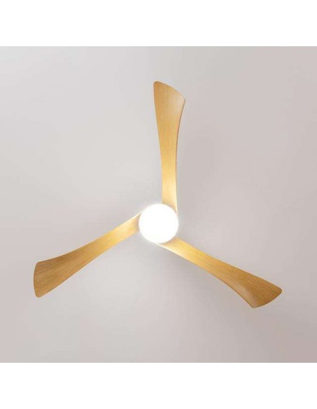 Cecotec EnergySilence Aero 5280 LightWood Ventilador de Techo de 40W y 52" con Luz LED, Mando a Distancia