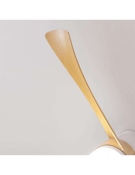 Cecotec EnergySilence Aero 5280 LightWood Ventilador de Techo de 40W y 52" con Luz LED, Mando a Distancia