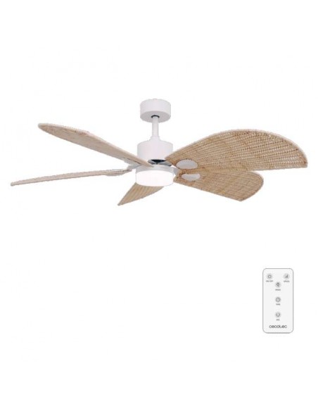 Cecotec EnergySilence Aero 5290 Natural Ventilador de Techo de 40W y 52" con Luz LED, Mando a Distancia