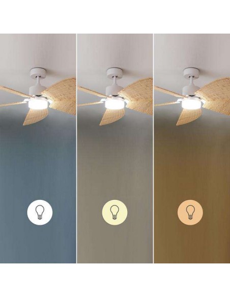 Cecotec EnergySilence Aero 5290 Natural Ventilador de Techo de 40W y 52" con Luz LED, Mando a Distancia