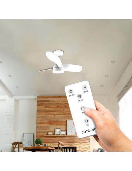 Cecotec EnergySilence Aero 3050 White Ventilador de Techo de 35W y 36" con Luz LED, Mando a Distancia