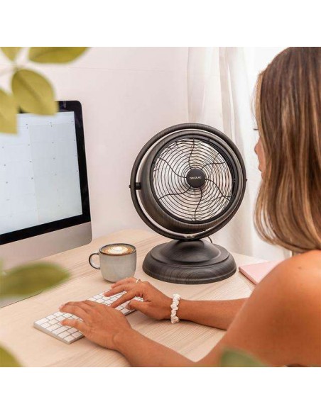 Cecotec EnergySilence 1000 RetroDesk Wood Ventilador de Sobremesa de 10" y 20W