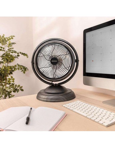Cecotec EnergySilence 1000 RetroDesk Wood Ventilador de Sobremesa de 10" y 20W