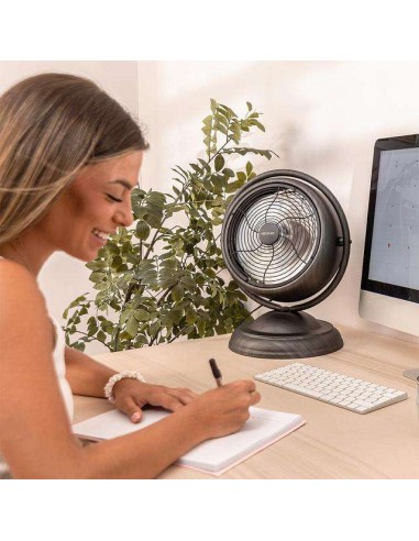 Cecotec EnergySilence 1000 RetroDesk Wood Ventilador de Sobremesa de 10" y 20W