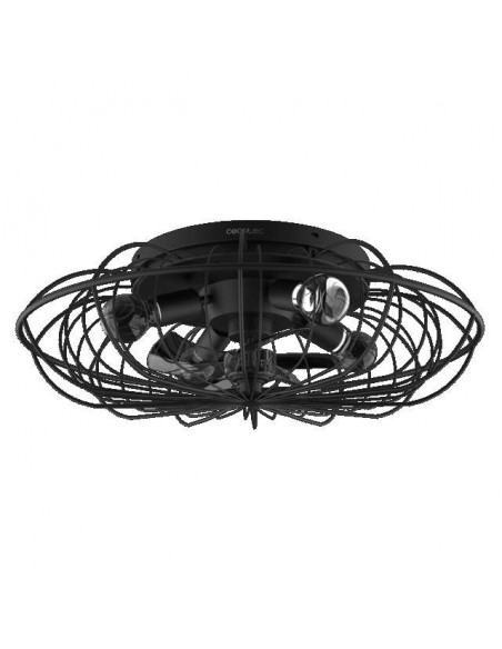 Cecotec EnergySilence LampAero 650 Iron Design Ventilador de Techo de 20W y 11" con Lámpara, Mando a Distancia