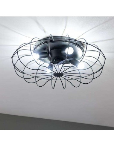 Cecotec EnergySilence LampAero 650 Iron Design Ventilador de Techo de 20W y 11" con Lámpara, Mando a Distancia
