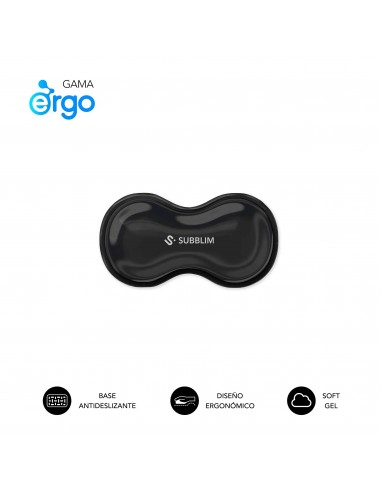 Subblim Ergo Crystal Flex Reposamuñecas Ratón Negro
