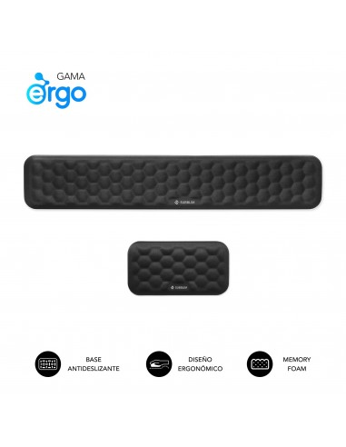 Subblim Ergo AirPadding Reposamuñecas Teclado + Ratón Negro