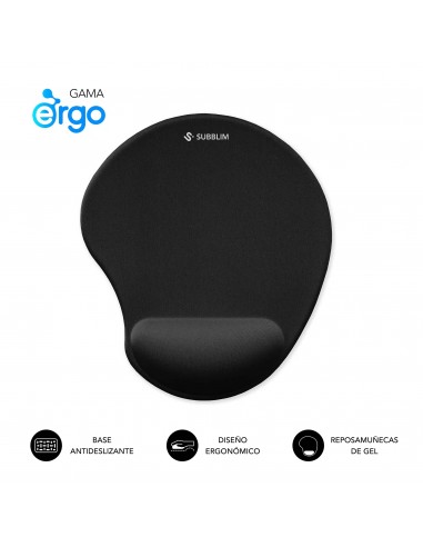 Subblim Ergo NeoGel MousePad Alfombrilla Ergonómica Negra