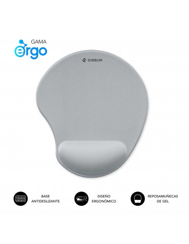 Subblim Ergo NeoGel MousePad Alfombrilla Ergonómica Plata